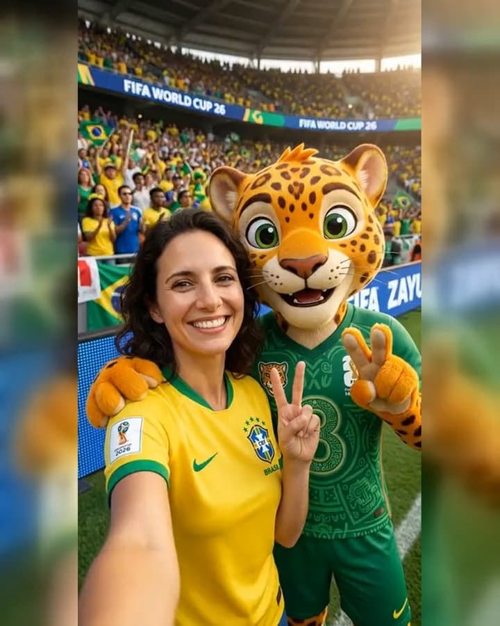 Selfie with the World Cup Mascot
