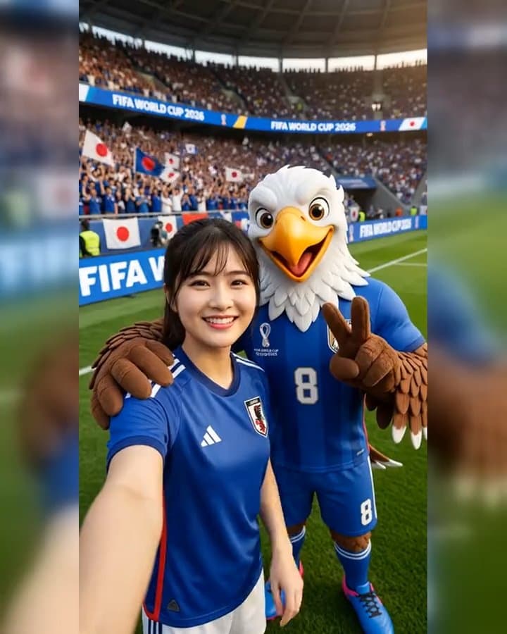 Selfie with the World Cup Mascot